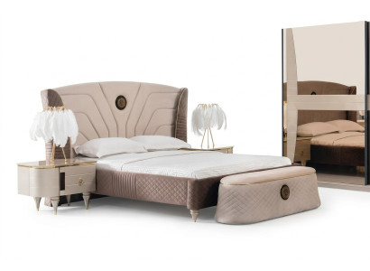 Bedroom double bed 160x200cm luxury bed 2x bedside table 3-piece set beds new