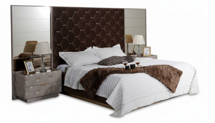 Bedroom Bed Nightstand Beds Double Wood New Luxury Set 3-piece.