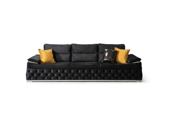 Three-seater couch design sofa modern four-seater sofas room furniture black upholstery