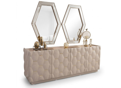 Chest of drawers wood sideboard mirror 3-piece solid chests living room new
