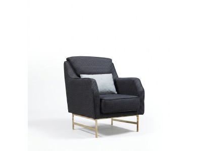 Gray Upholstered Armchair Stainless Steel Single-Seater Living Room Armchair New