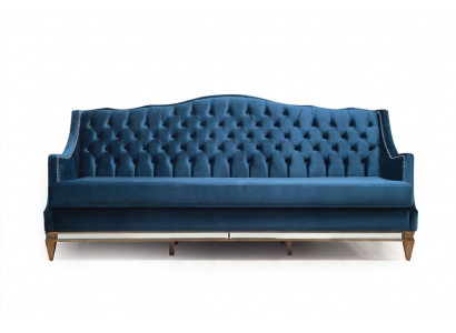 Blue Chesterfield Three-Seater Relax Lounge Sofa Living Room 3-Seater