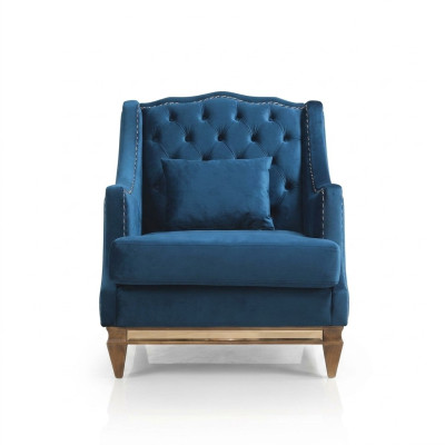 Blue luxury Chesterfield armchair living room lounge designer furniture new