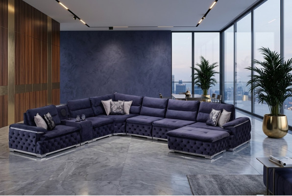 U-shaped sectional Chesterfield sofa living room furniture Italian style