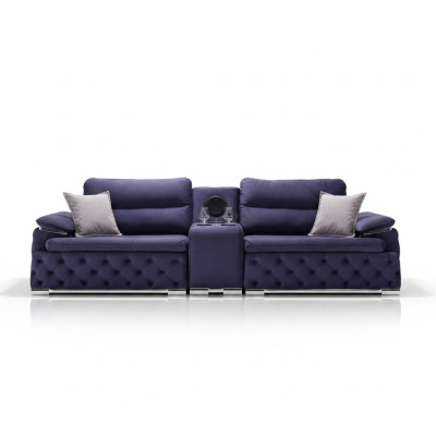 Chesterfield sofa upholstery 4-seater purple design XXL big sofa couch