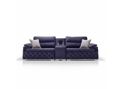 Chesterfield sofa upholstery 4-seater purple design XXL big sofa couch