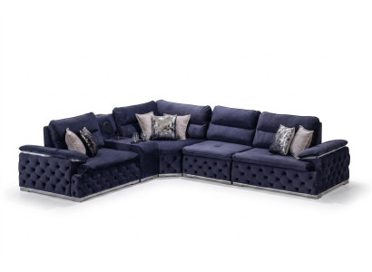Design corner sofa fabric L-shape modern style upholstered furniture living room group