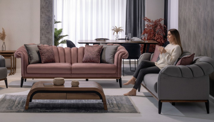 Sofa set couch upholstery modern 3+3 seater set design sofas fabric upholstery new