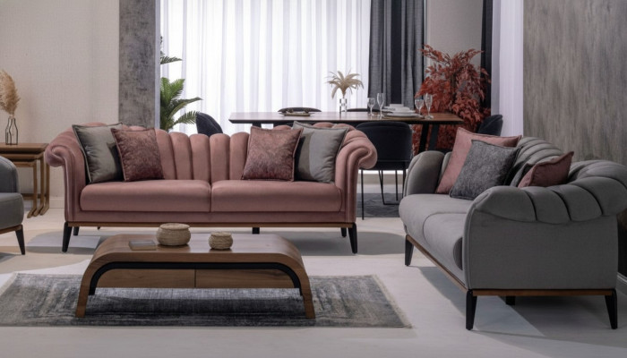 Sofa set couch upholstery modern 3+3 seater set design sofas fabric upholstery new