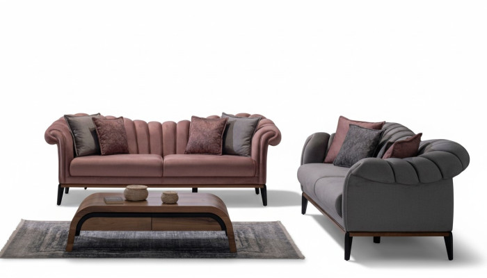 Sofa set couch upholstery modern 3+3 seater set design sofas fabric upholstery new