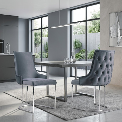 Dining room upholstered chair without armrest luxury living room