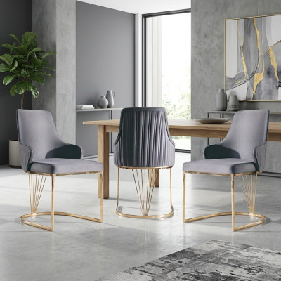 Chair 2x Dining Room New Chairs Upholstered Chair Metal Lounge Design Furniture