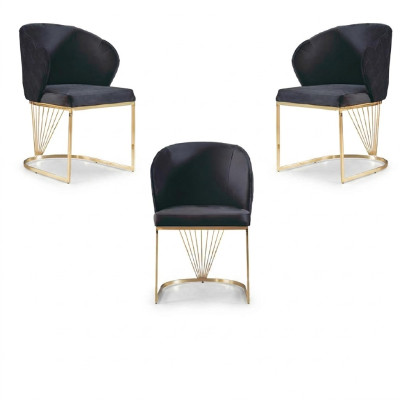 Chair 2x Chairs Group Set Living Dining Room Suite Modern Style Textile