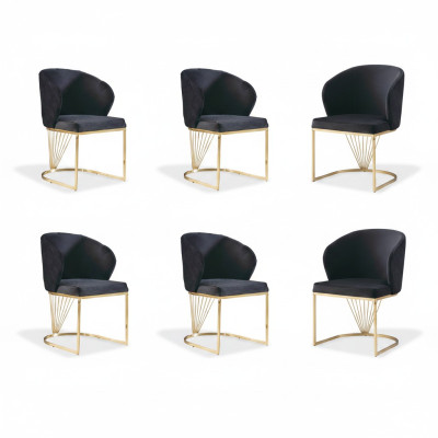 Set of 6 chairs dining chairs armchair dining room set wood modern group furniture