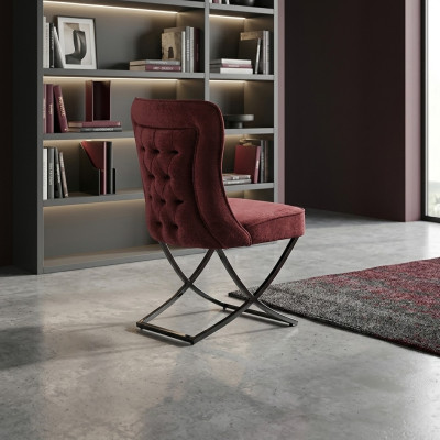Dining room chairs stainless steel luxury armchair chair red chairs living room
