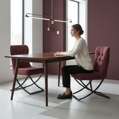 Dining room chair set, armchair design, 4x chairs set, group upholstery.