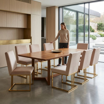 Design 8x Chair Group Set Upholstered Gastro New Dining Room Chair Set Armchair
