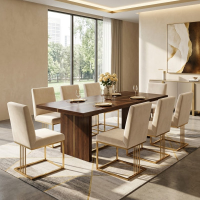 Design 8x Chair Group Set Upholstered Gastro New Dining Room Chair Set Armchair