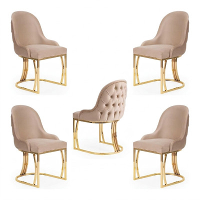 Dining room textile gastro chair design set 4x armchair fabric upholstered chairs