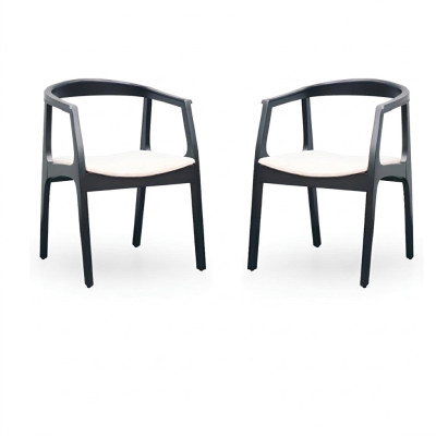 Set of 2 solid wood fabric chairs group design chairs dining living room