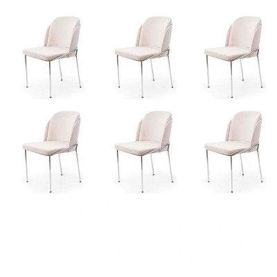 Chair 6x dining room chairs armchair lounge design furniture stainless steel