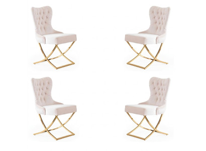 Dining room chair kitchen dining chairs textile set of 4x stainless steel chairs