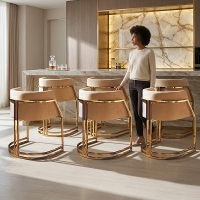 Kitchen Chairs Elegant Dining Room Fabric Set of 6 Chair Design Metal Textile