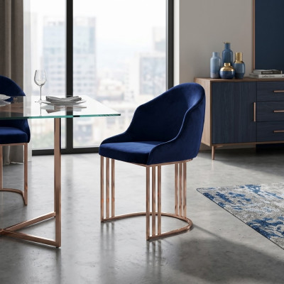 Designer chair luxury dining room 4x chairs upholstered textile modern