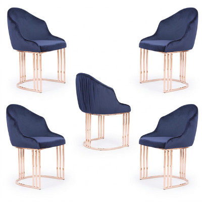 Designer chair luxury dining room 4x chairs upholstered textile modern