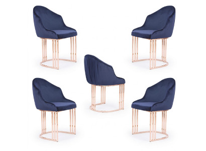 Designer chair luxury dining room 4x chairs upholstered textile modern