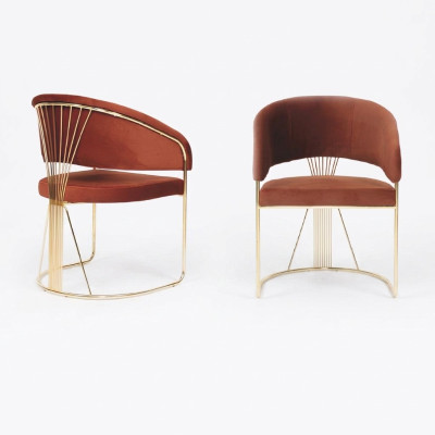 Dining room stainless steel 1x chair leather chair design upholstered chair seat back