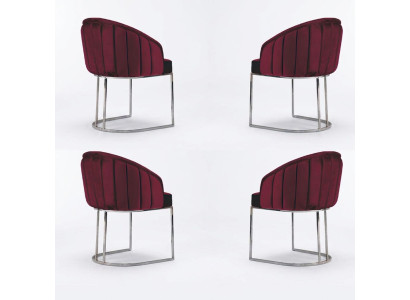Dining room 4 x chair design upholstered seat chairs set armchair lounge