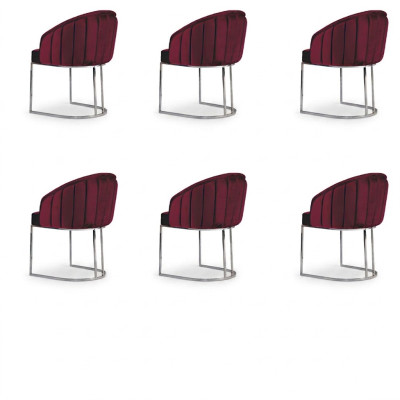 Set of 6 Upholstered Chairs Hotel Textile New Chair Set Group Chairs