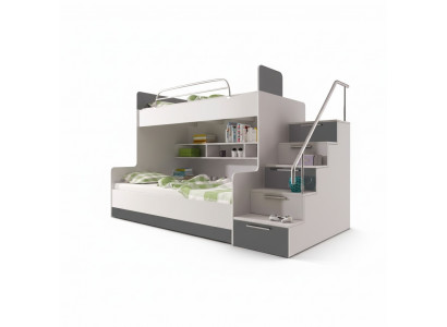 Gray bunk bed double-decker bed children's room beds loft bed high-gloss furniture
