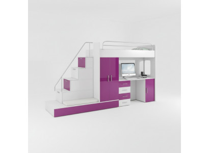 Lila children's loft bed bunk bed high gloss furniture