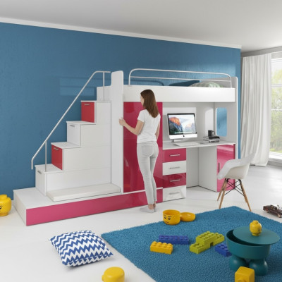 Loft beds bunk bed loft bed blue children's room beds bunk pink bed new