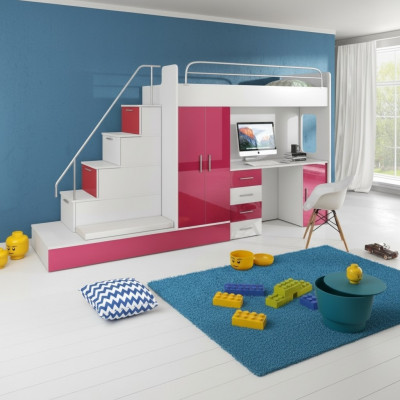 Loft beds bunk bed loft bed blue children's room beds bunk pink bed new