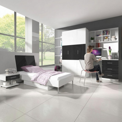 Bedroom youth children's room wardrobe bedside table table new 5-piece set.