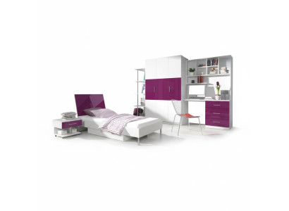 Bed + Nightstand Children's Room Furniture Bed Children's Bed Nightstand 2-piece Set Purple New