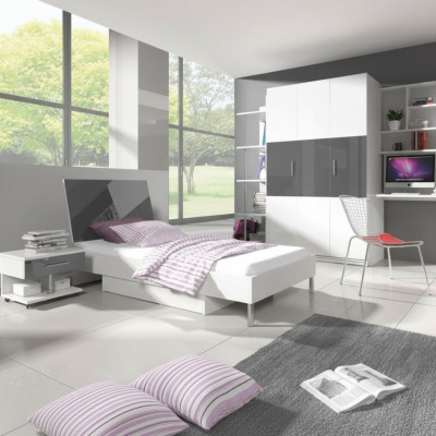 Bedroom Modern Wardrobe Bed Nightstand Table 5-piece Youth Children