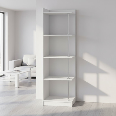 Regal Bookshelf Corner Cabinet Wardrobe Wood for Children's Room Youth Room White