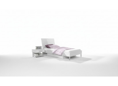 Bed + Nightstand - Bedroom Children's Room Furniture Beds White 2-piece Set