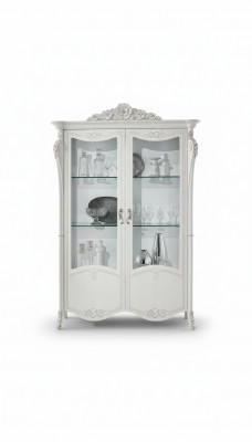 Display cabinet white glass cabinet design classic cabinet luxury wood furniture showcases new