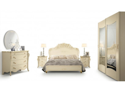 Bedroom set Bizzotto bed bedside table chest of drawers mirror wardrobe 5-piece.