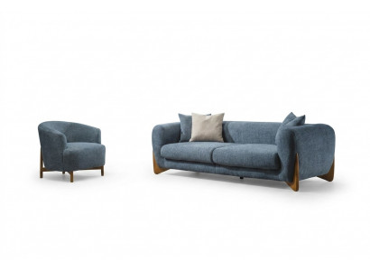 Living Room Classic Sofa Set 3-Seater Italian Style Armchair New 2-Piece Set.