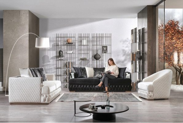 Chesterfield Luxury Sofa Set Upholstered Furniture 3+3+1 Living Landscape