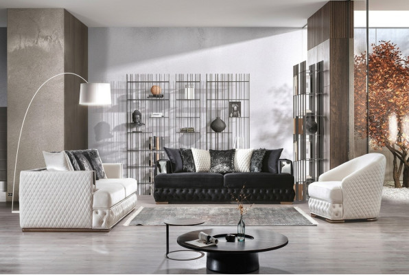 Chesterfield Luxury Sofa Set Upholstered Furniture 3+3+1 Living Landscape