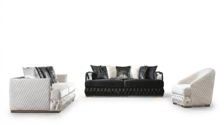 Chesterfield Luxury Sofa Set Upholstered Furniture 3+3+1 Living Landscape