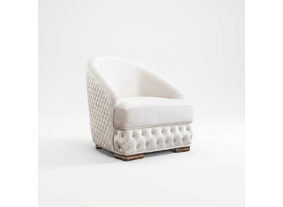 Armchair 1-Seater White Chesterfield Relax Italian Furniture Setup