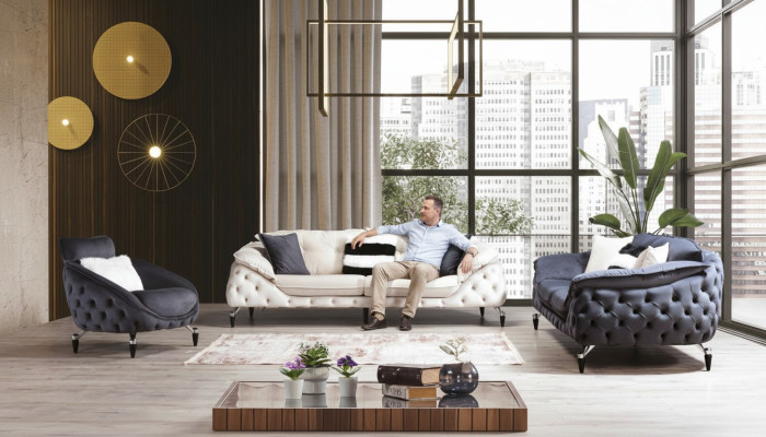 Chesterfield Armchair 1 Seater Black Living Room Luxury Design